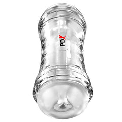 PDX Wet Pussies Super Flip-A-Pussy Over - Clear - Clear Dual Ended Self Lubricating Stroker (Vagina & Ass)