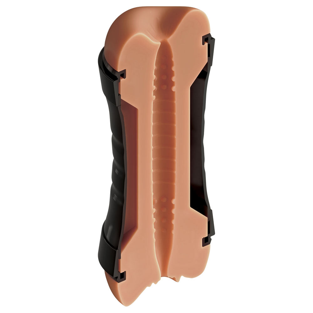 PDX Wet Pussies Super Flip-A-Pussy Over - Brown Dual Ended Stroker (Vagina & Ass)
