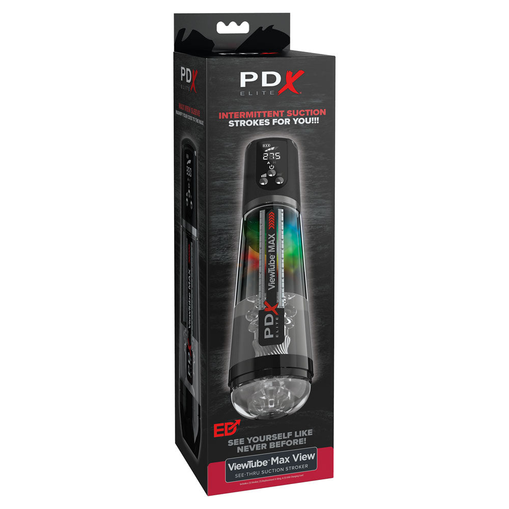 PDX Elite ViewTube MAX View - Clear USB Rechargeable Suction Auto Stroker Masturbator
