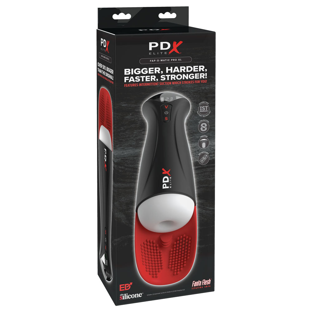 PDX Elite Fap-O-Matic Pro XL Auto Stroker Masturbator - White USB Rechargeable