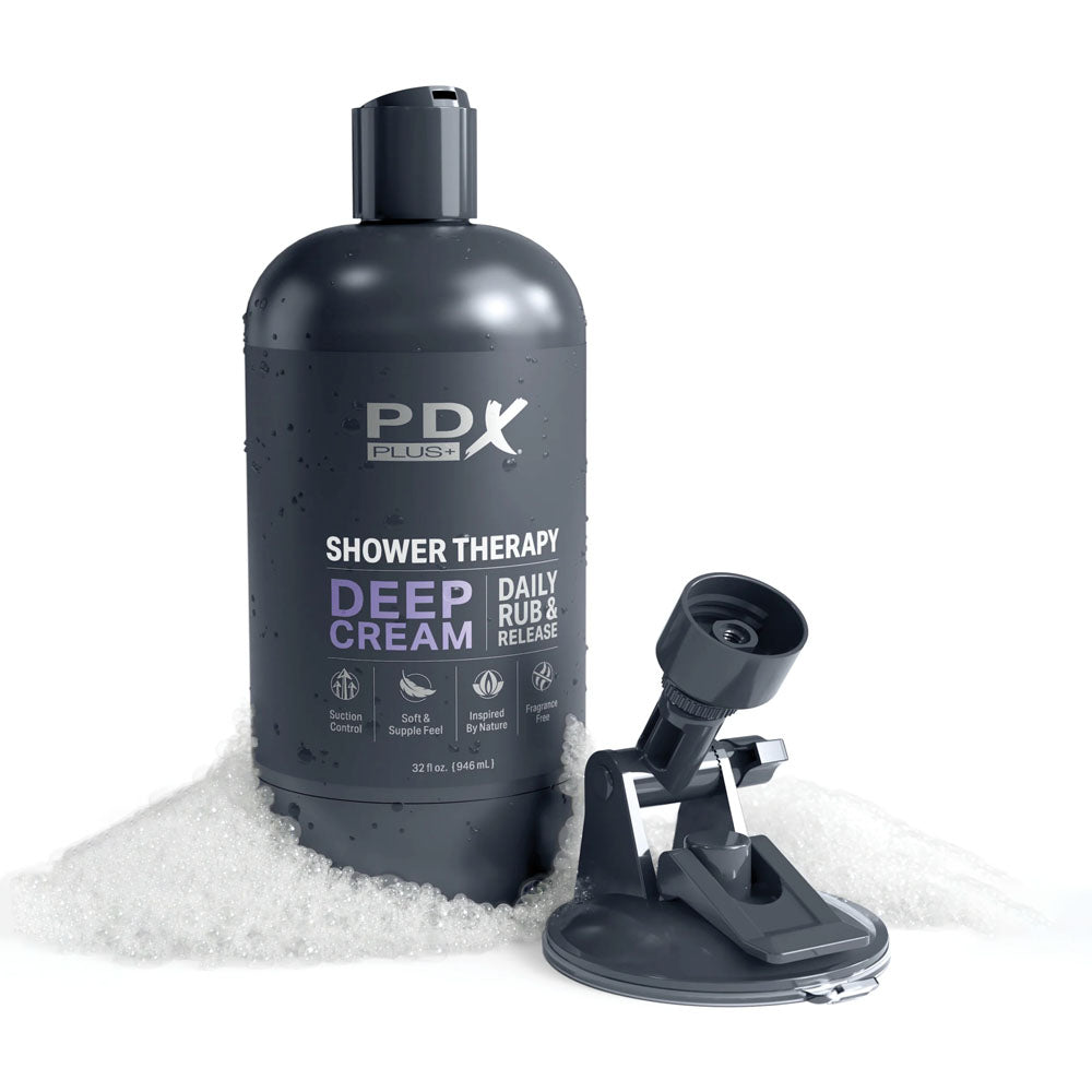 PDX Plus Shower Therapy - Deep Cream - Frosted Masturbator