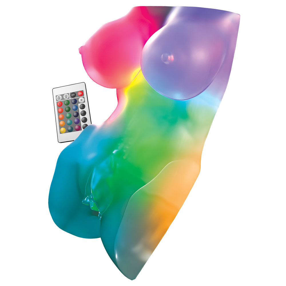 PDX Elite Go-Go Bator LED Mega Masturbator - Clear with LED Mini Torso Masturbator