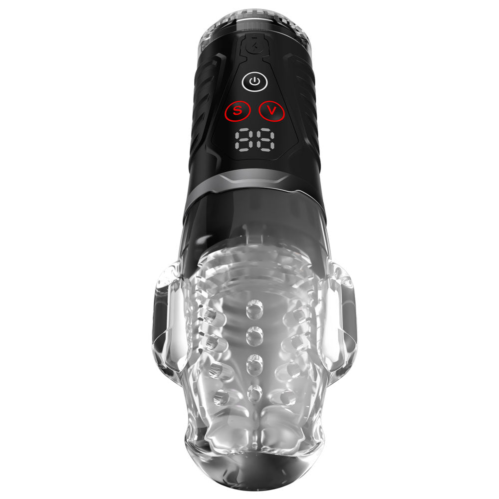 PDX Elite Ultra Milker Pro - Clear USB Rechargeable Vibrating & Sucking Auto Stroker