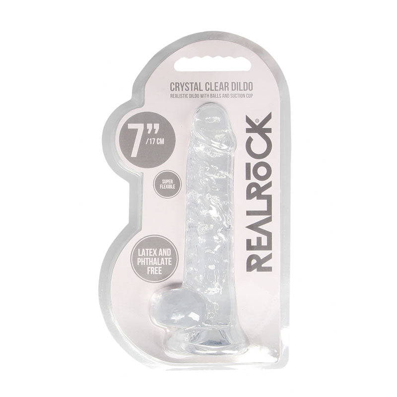 RealRock 7'' Realistic Dildo With Balls - Clear Dong