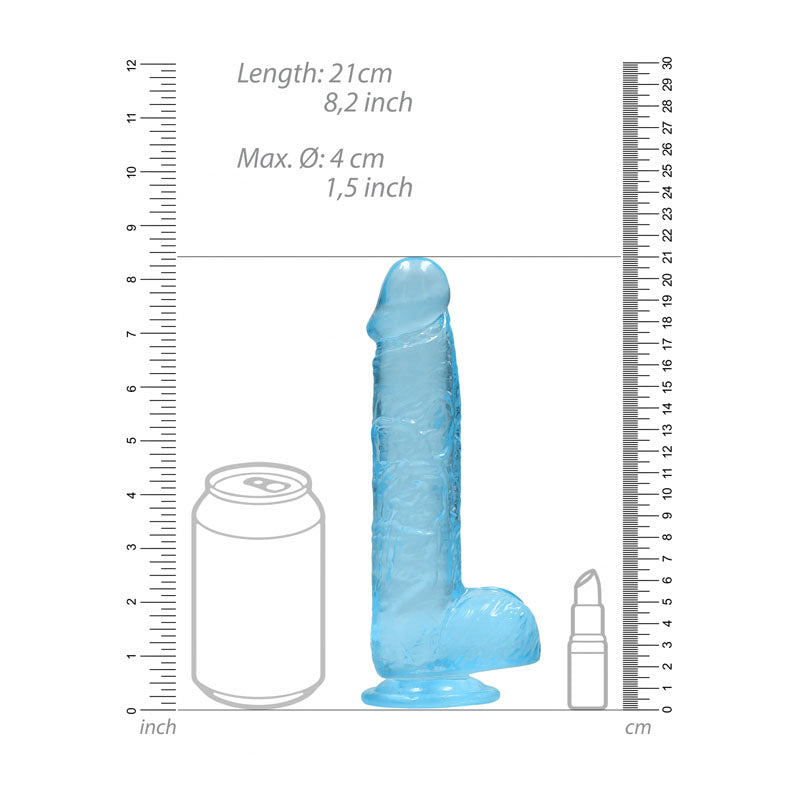 RealRock 8'' Realistic Dildo With Balls - Blue Dong