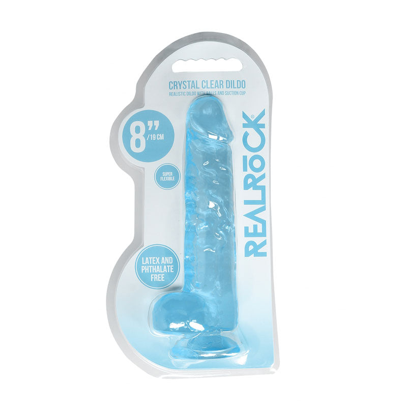 RealRock 8'' Realistic Dildo With Balls - Blue Dong