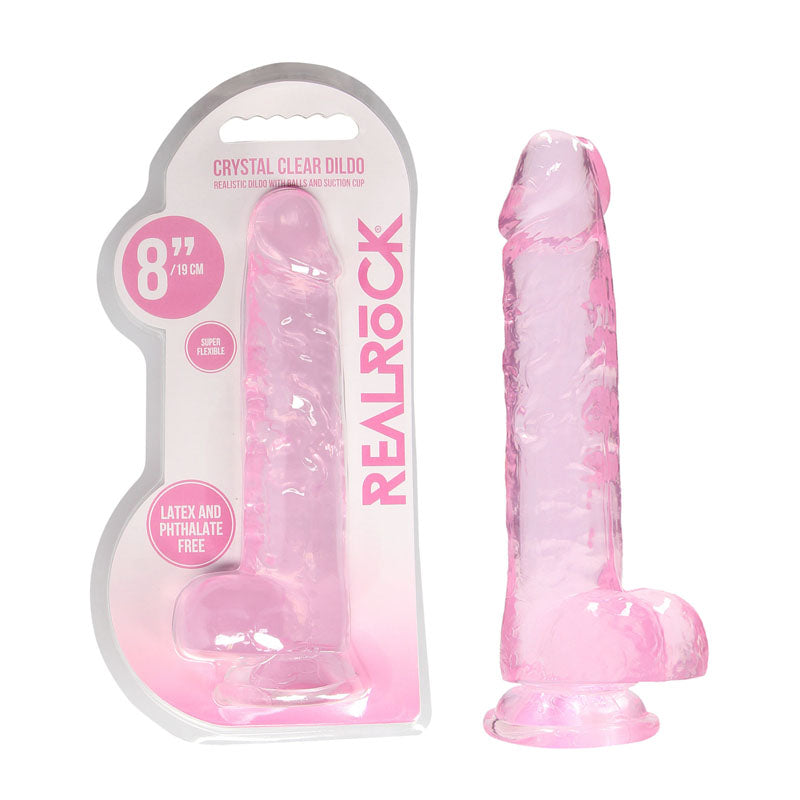 REALROCK 8'' Realistic Dildo With Balls - Pink