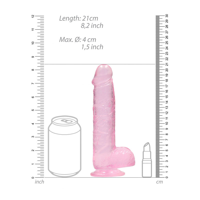 REALROCK 8'' Realistic Dildo With Balls - Pink
