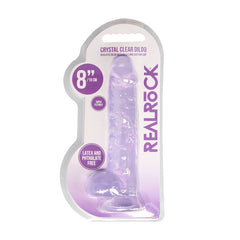 RealRock Realistic Dildo With Balls - Purple 8"