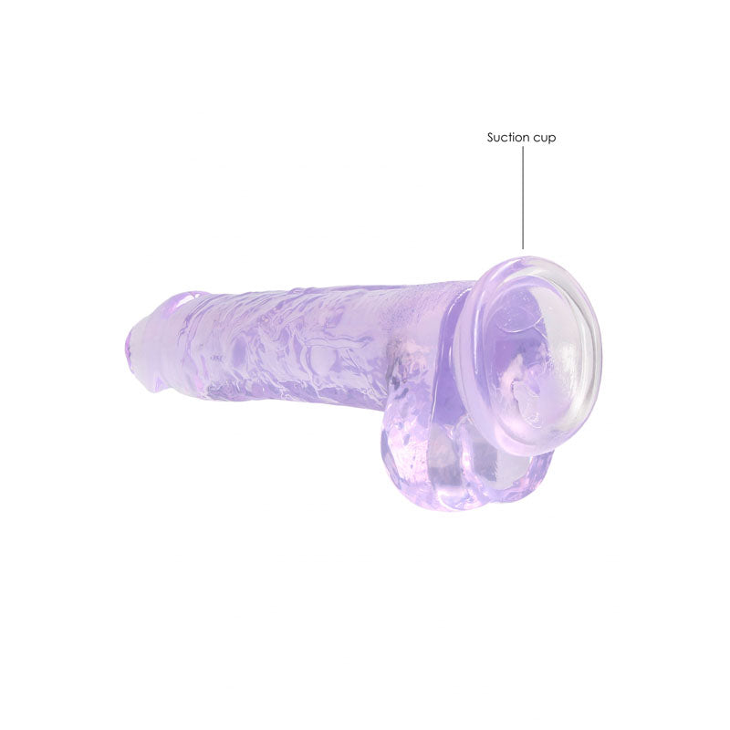 RealRock Realistic Dildo With Balls - Purple 8"