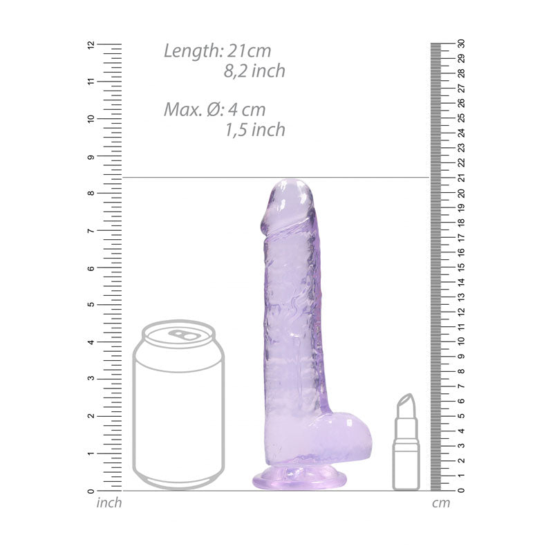 RealRock Realistic Dildo With Balls - Purple 8"