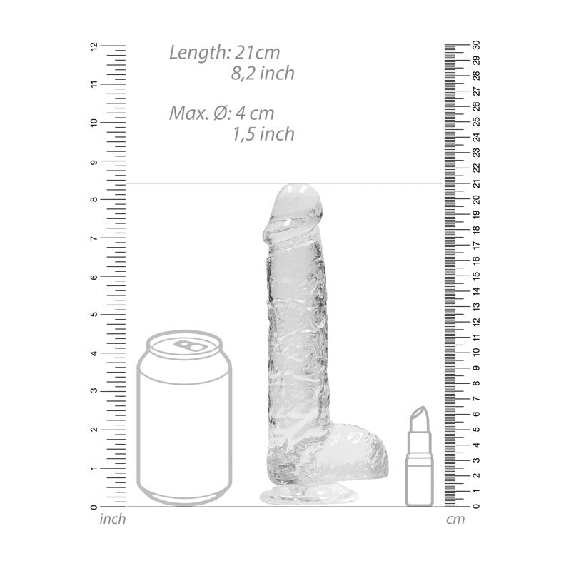 RealRock Realistic Clear Dildo With Balls 8"