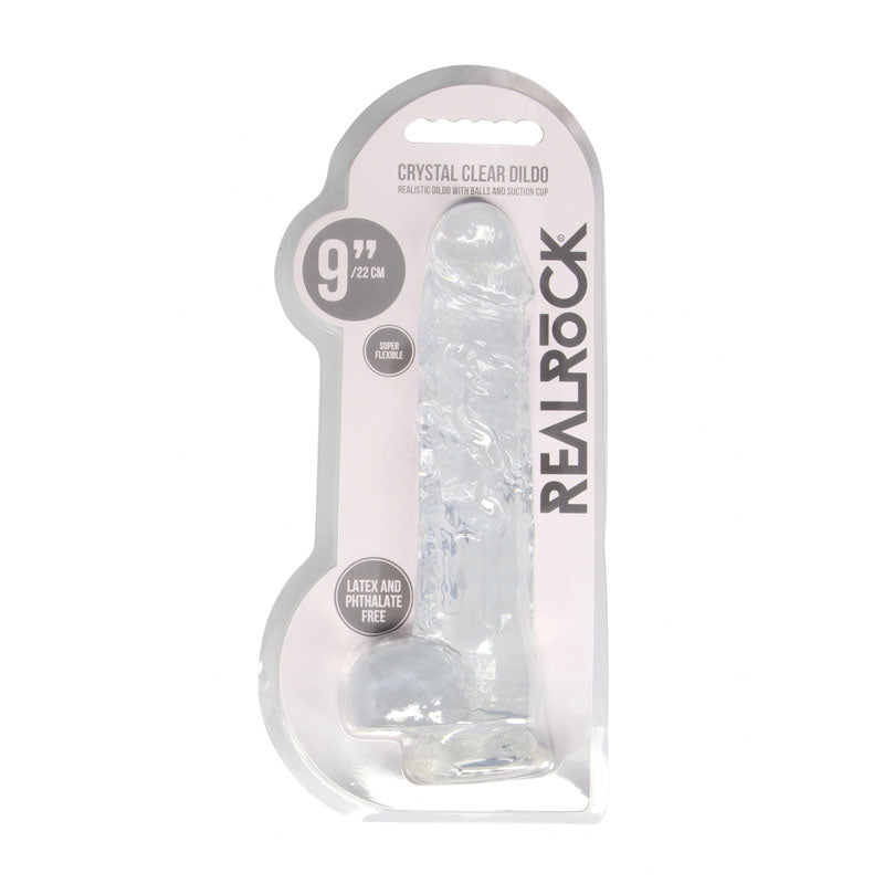 RealRock 9'' Realistic Dildo With Balls - Clear Dong