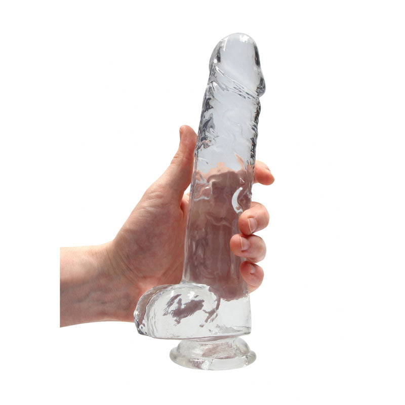 RealRock 9'' Realistic Dildo With Balls - Clear Dong