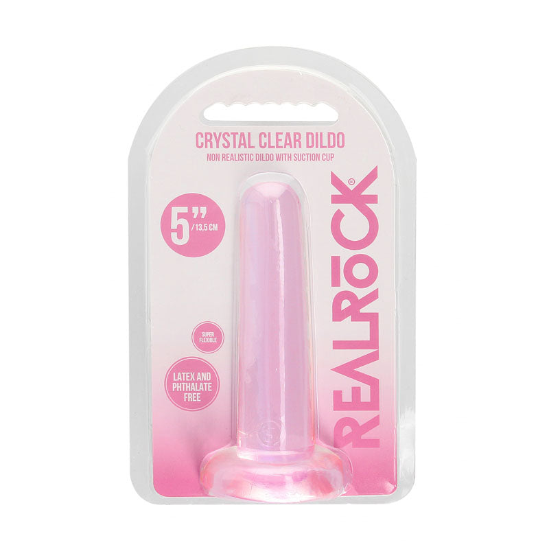 REALROCK Non Realistic Pink Dildo With Suction Cup - 13.5 cm