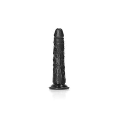 REALROCK Realistic Slim Black Dildo without Balls - 15.5 cm