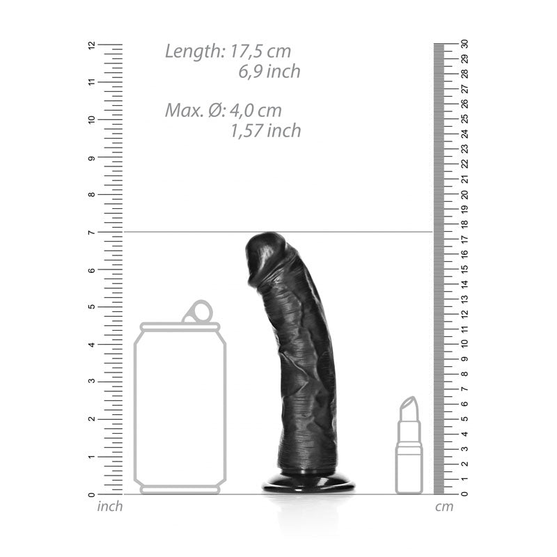 REALROCK Realistic Black 15.5cm Curved Dildo