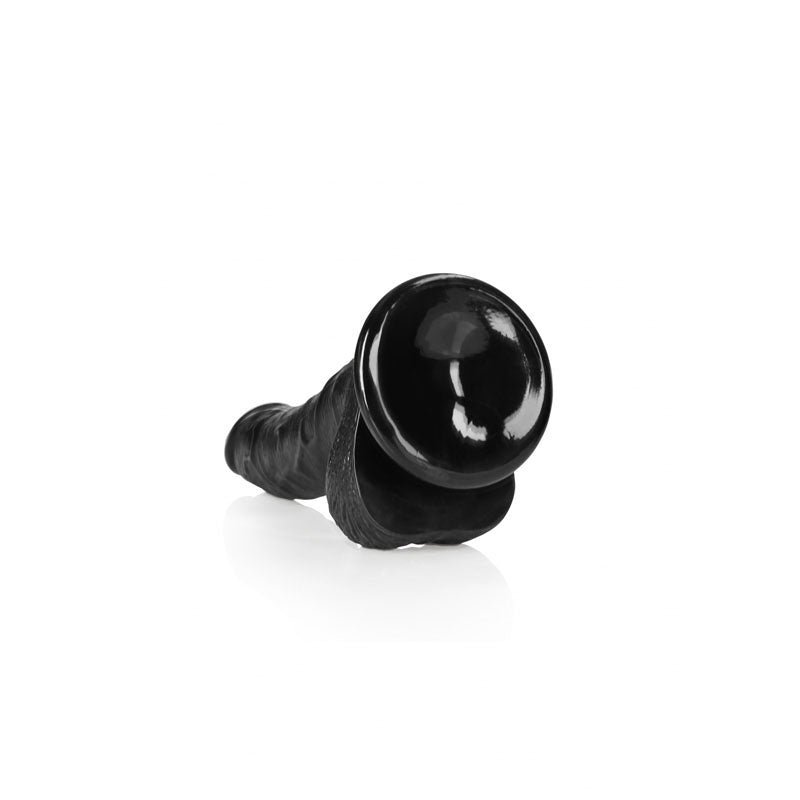 REALROCK Realistic 18cm Curved Dong with Balls - Black