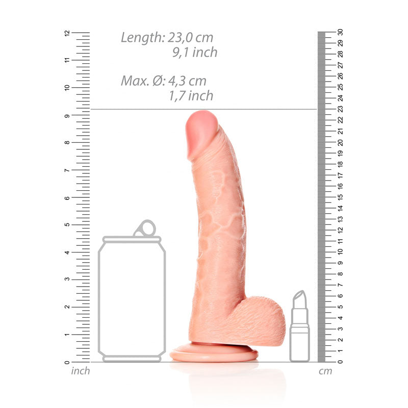 REALROCK Realistic Flesh Regular Curved Dong with Balls - 20.5 cm