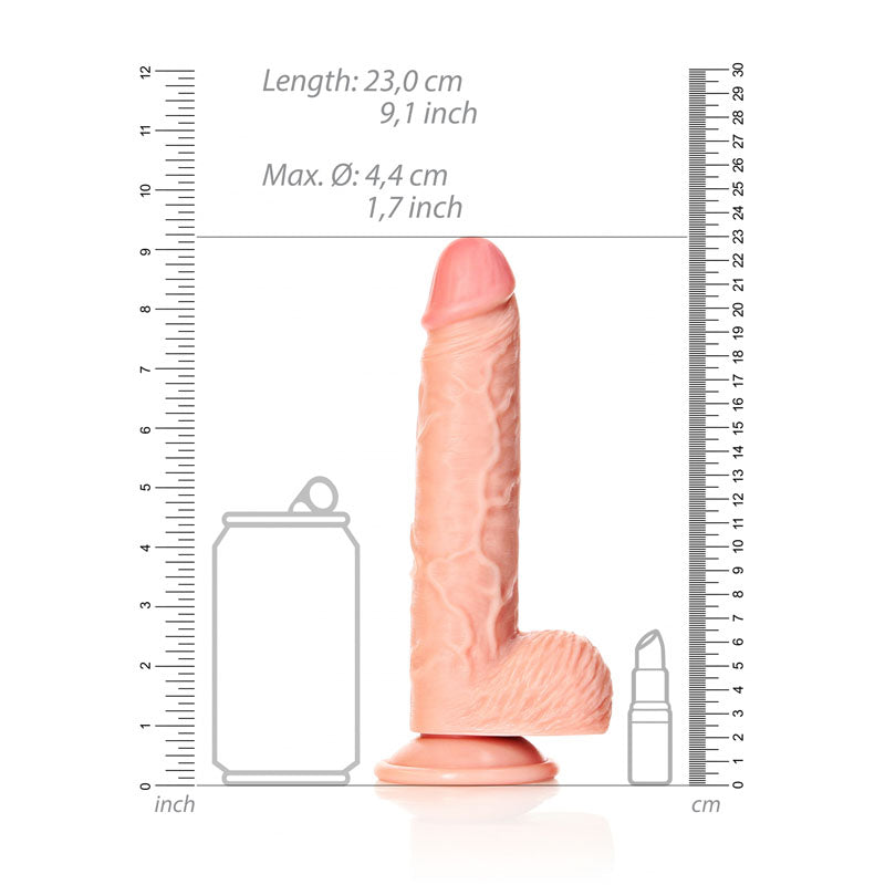REALROCK Straight Realistic Flesh Dildo with Balls - 20.5 cm