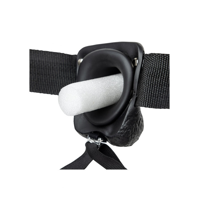 REALROCK Hollow Strapon with Balls - 23 cm Black