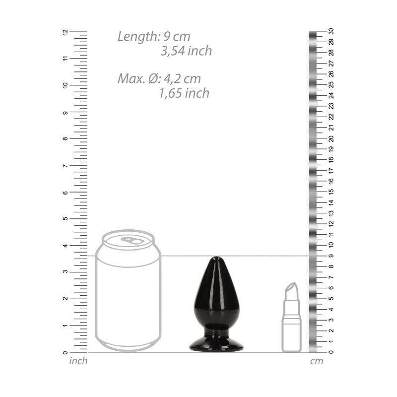 REALROCK 9 cm Anal Butt Plug - Black