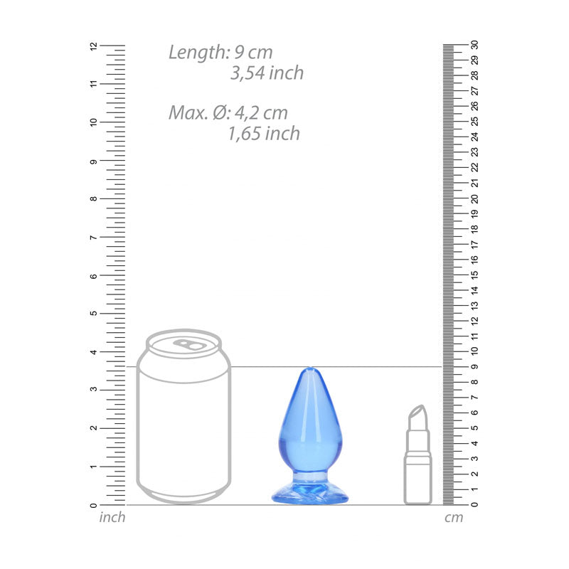 REALROCK 9 cm Anal Butt Plug - Blue