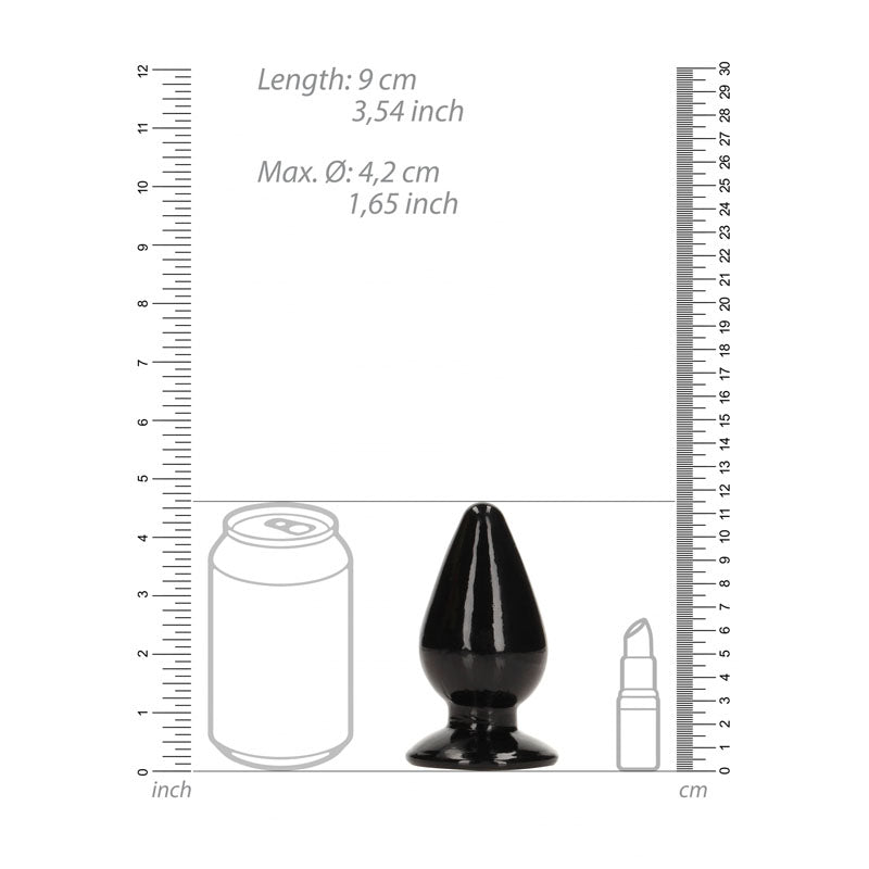 REALROCK 11.5 cm Anal Butt Plug - Black