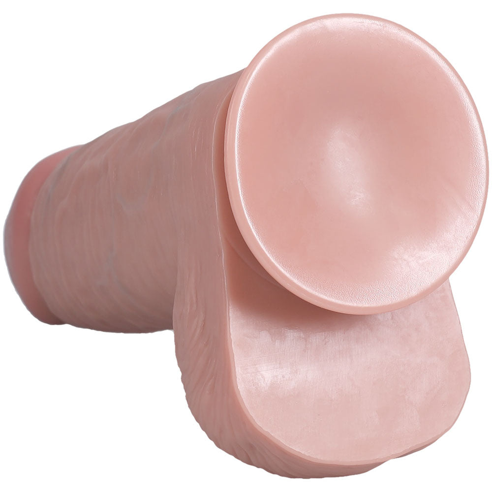 REALROCK 20cm Extra Thick Dildo with Balls - Flesh