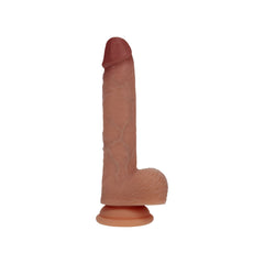 REALROCK Dual Density 7'' Vibrating & Thrusting Dildo - Tan - Tan 17.8 cm USB Rechargeable Vibrating & Thrusting Dildo
