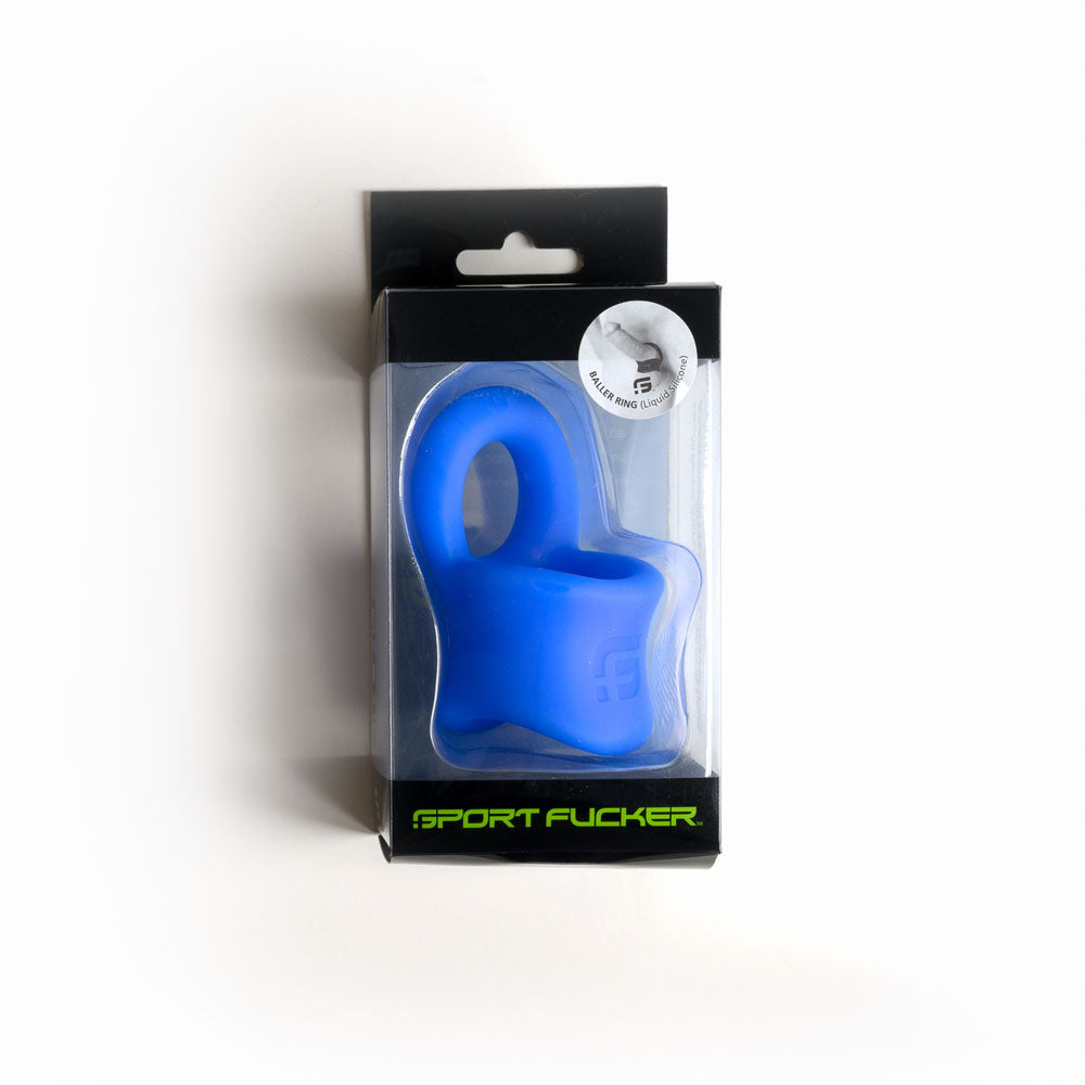 Sport Fucker Baller Silicone Cock Ring - Blue