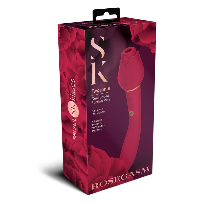 Secret Kisses ROSEGASM TWOSOME Vibrating Clit Stimulator