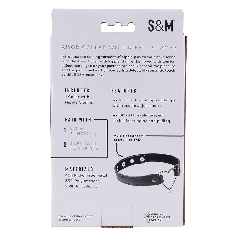Sex & Mischief Amor Collar with Nipple Clamps
