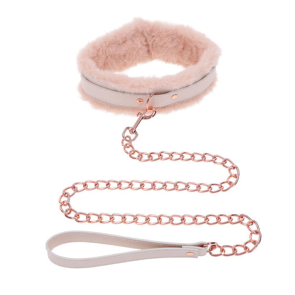Sex & Mischief Peaches n CreaMe BDSM Fur Collar & Leash