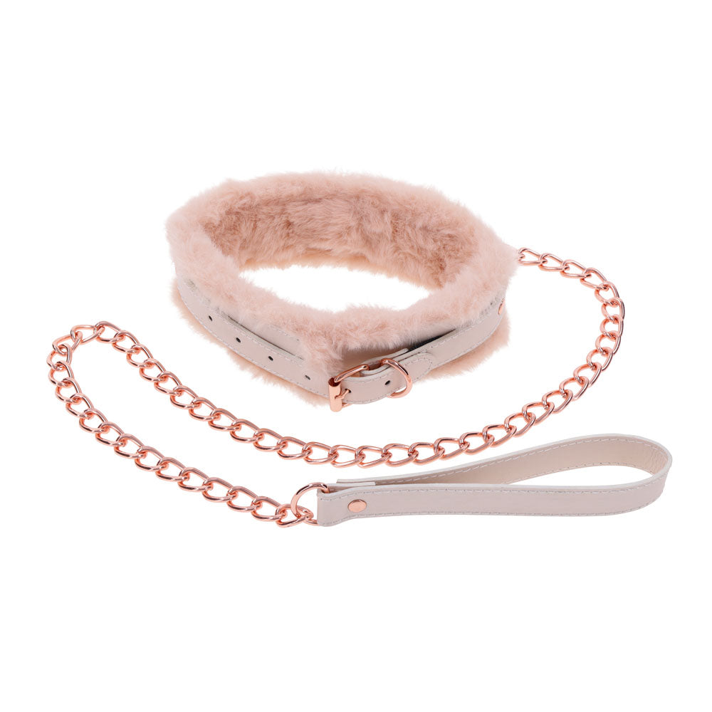 Sex & Mischief Peaches n CreaMe BDSM Fur Collar & Leash
