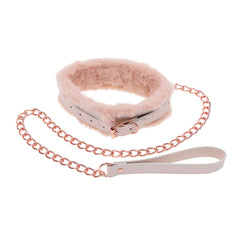 Sex & Mischief Peaches n CreaMe BDSM Fur Collar & Leash