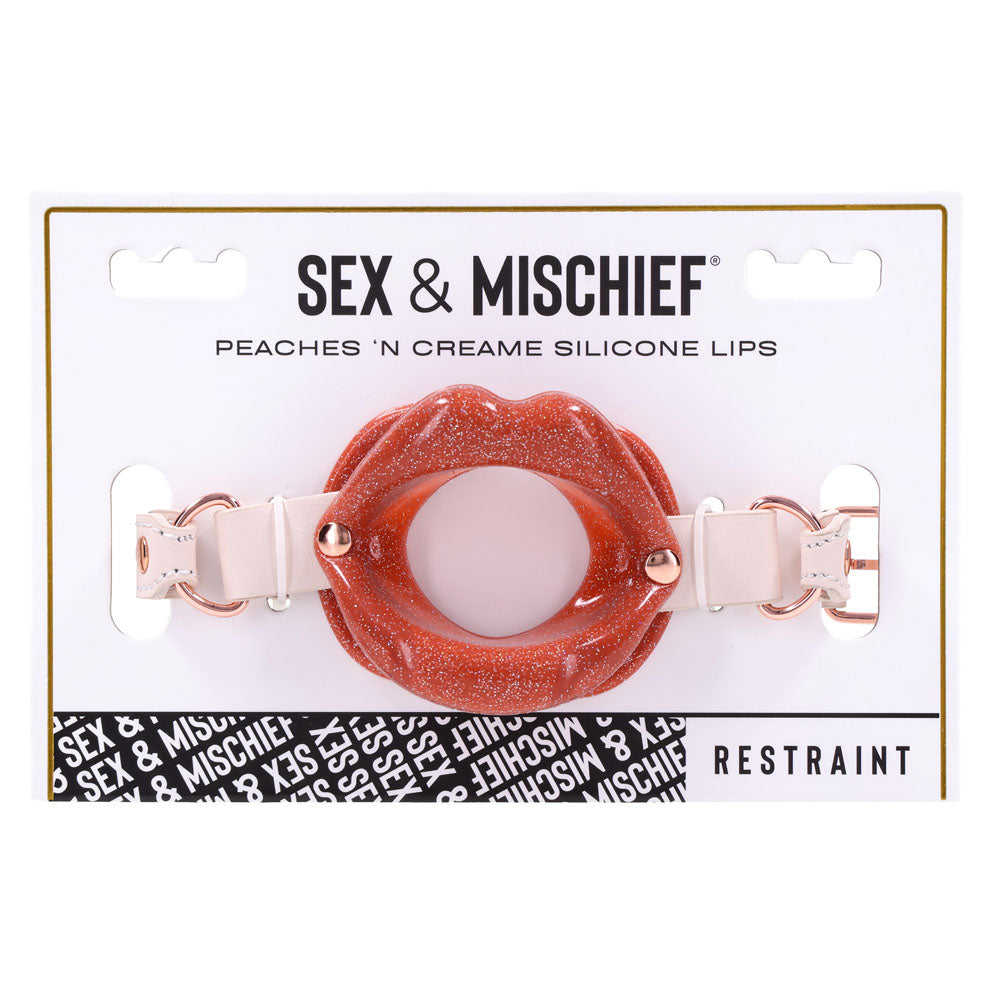 Sex & Mischief Peaches n CreaMe Silicone Lips Gag