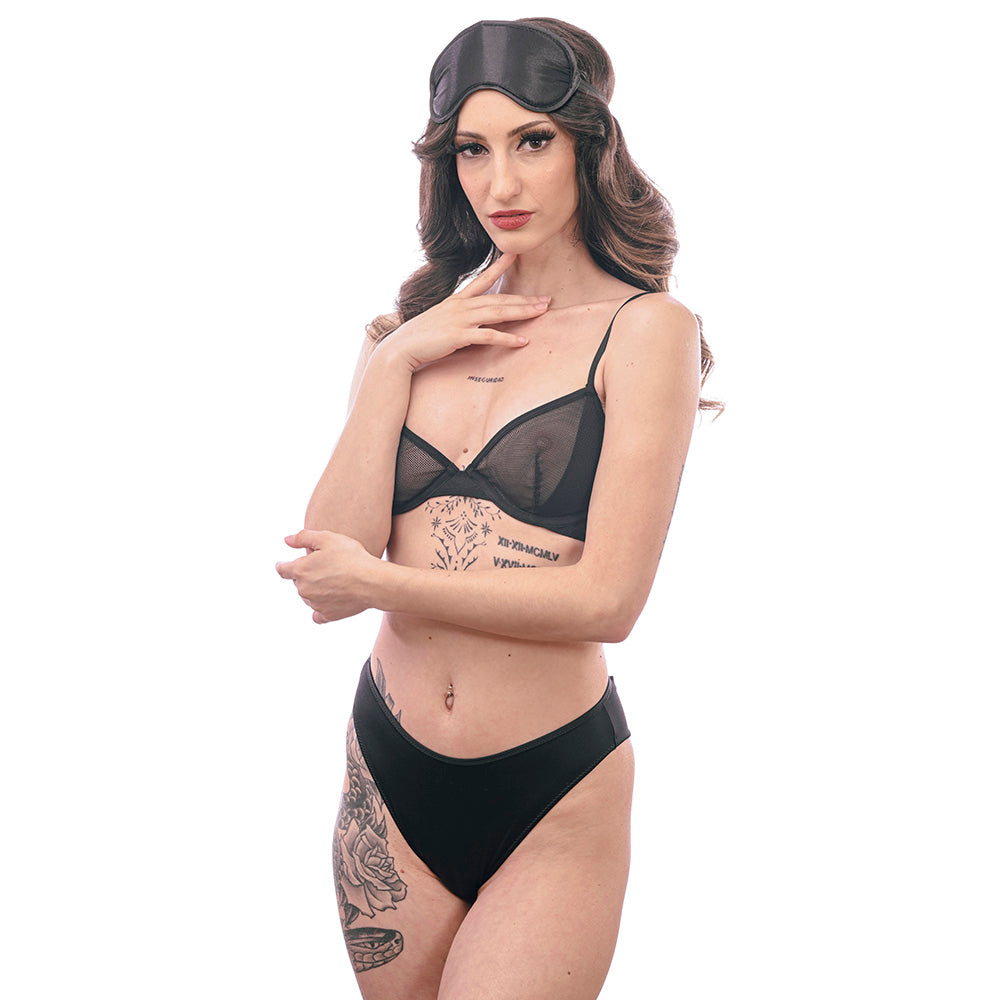 Sex & Mischief Satin Blindfold Black