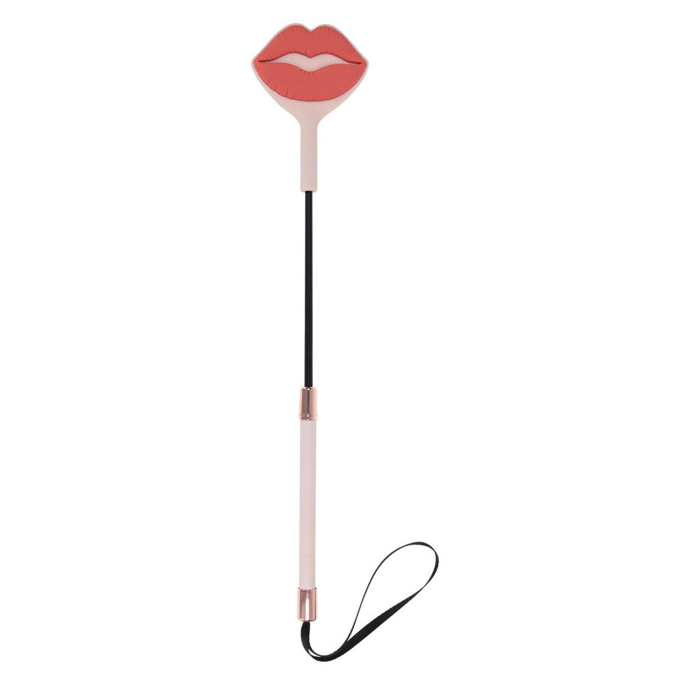 Sex & Mischief Peaches n CreaMe Kiss Crop - Peach Lip Tipped Whip