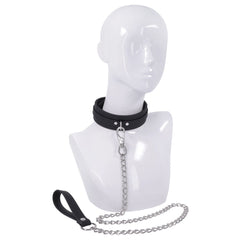 SPORTSHEETS Signature Midnight Muse Collar & Leash - Black Adjustable Restraint
