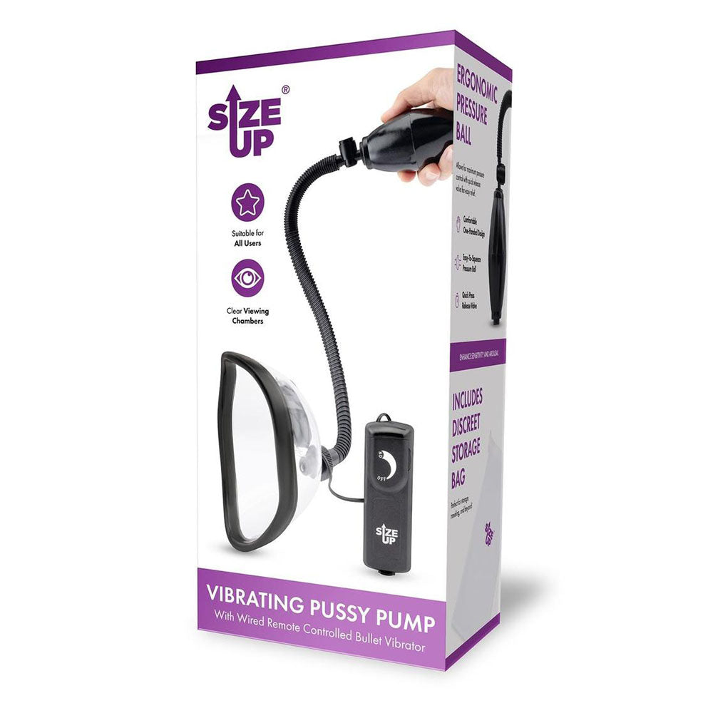 Size Up Vibrating Pussy Pump - Clear Vagina Pump