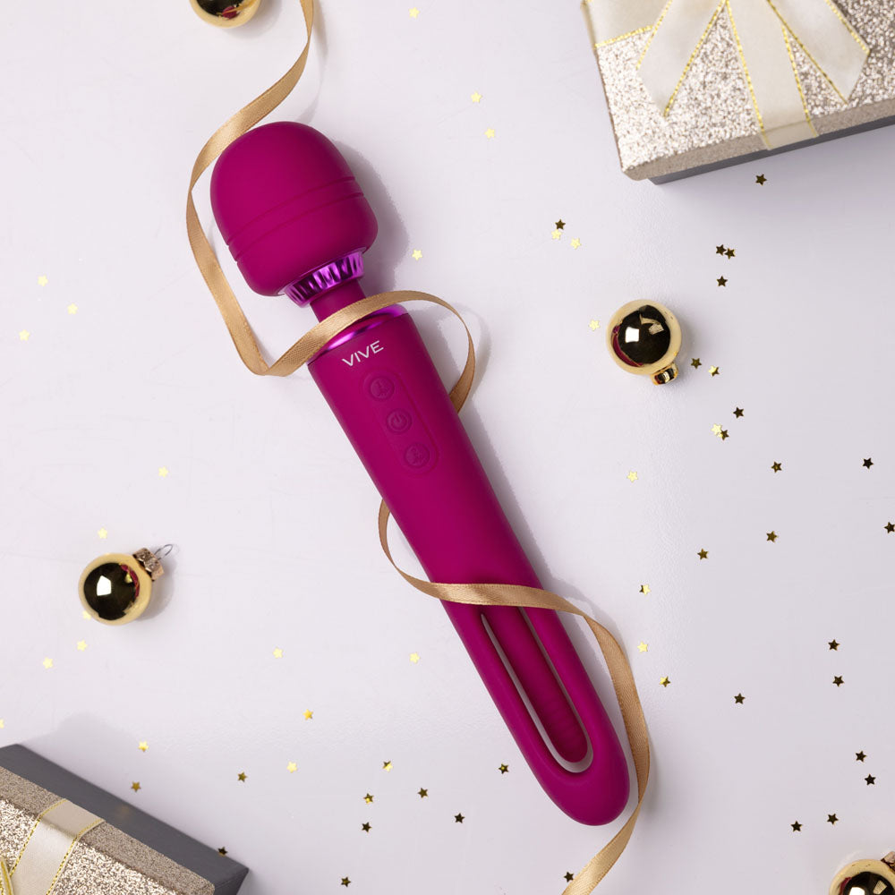 VIVE Kiku Flapping Tongue and Wand Vibrator  - Pink