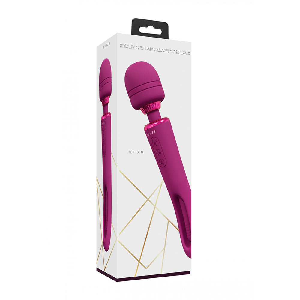 VIVE Kiku Flapping Tongue and Wand Vibrator  - Pink