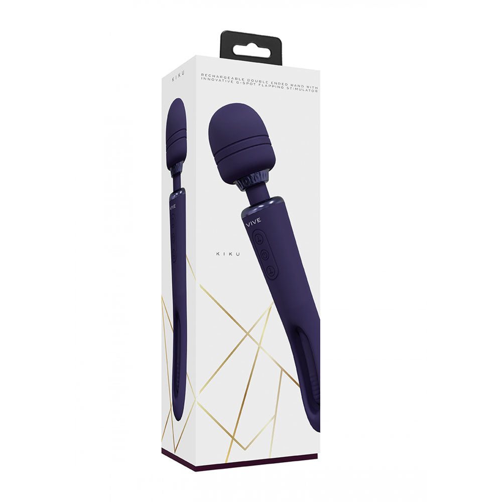 VIVE Kiku Flapping Tongue and Wand Vibrator - Purple