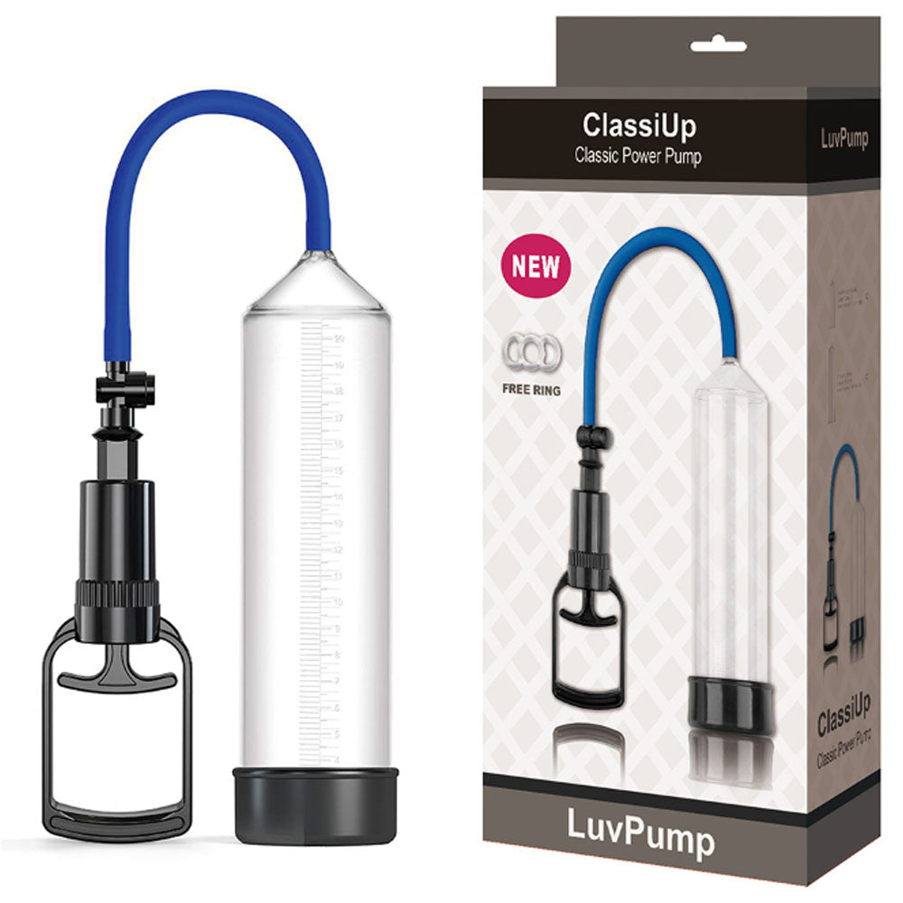 LuvPump ClassiUp Classic Power Penis Pump - Medium - Clear