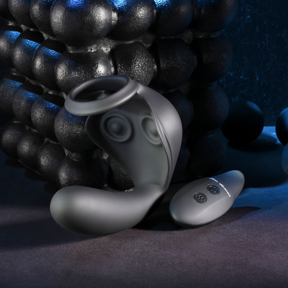 Zero Tolerance BALLIN OUT Prostate Massager with Cock Ring and Wireless Remote - Black USB Rechargeable