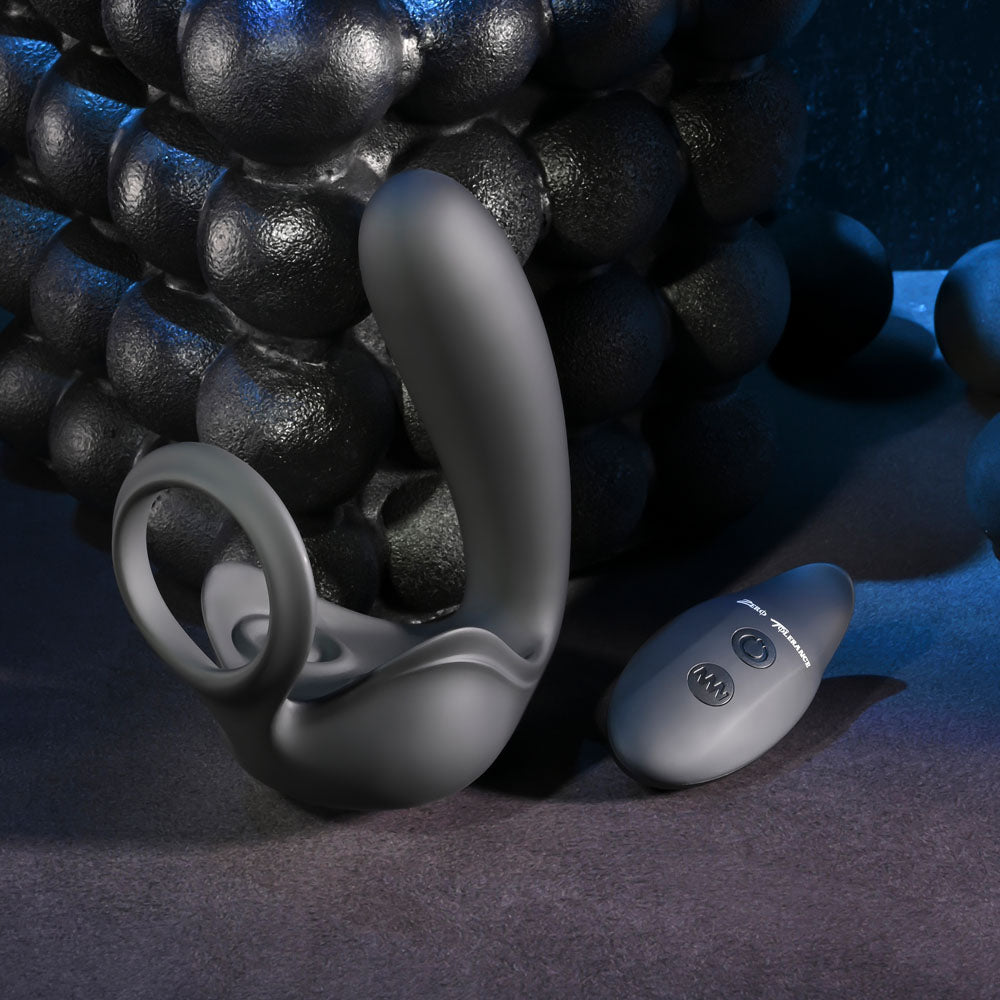Zero Tolerance BALLIN OUT Prostate Massager with Cock Ring and Wireless Remote - Black USB Rechargeable