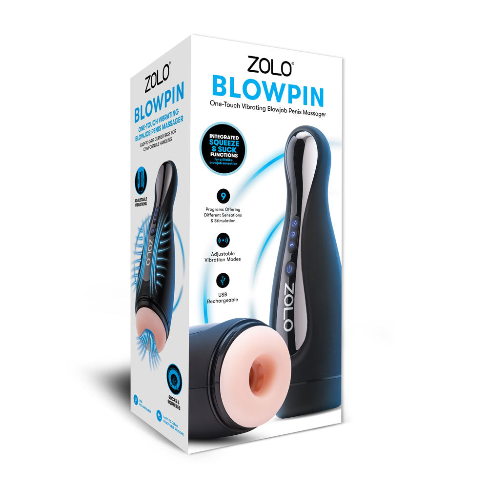 Zolo Blowpin - Auto Sucking and Vibrating Masturbator Flesh USB Rechargeable