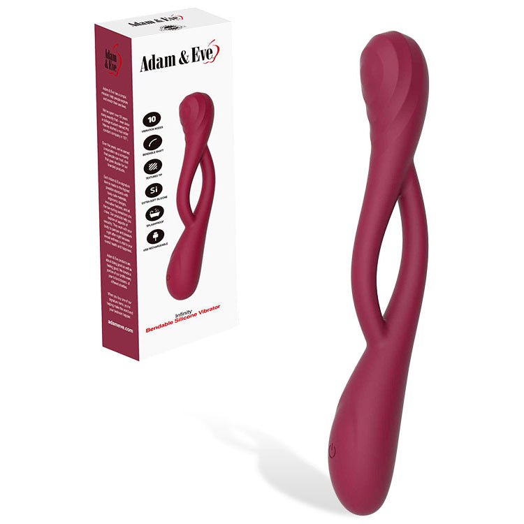 Adam & Eve INFINITY Bendable Vibrator - Red USB Rechargeable - VIBRATORS - Mr and Mrs D's