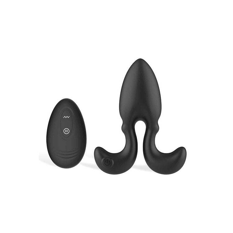 Adam & Eve OMEGA Vibrating Plug - Black 10 cm USB Rechargeable Vibrating Butt Plug with Remote - ANAL TOYS - Mr and Mrs D's